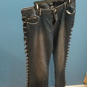 Jean's, bootcut, side slits down both legs with rh